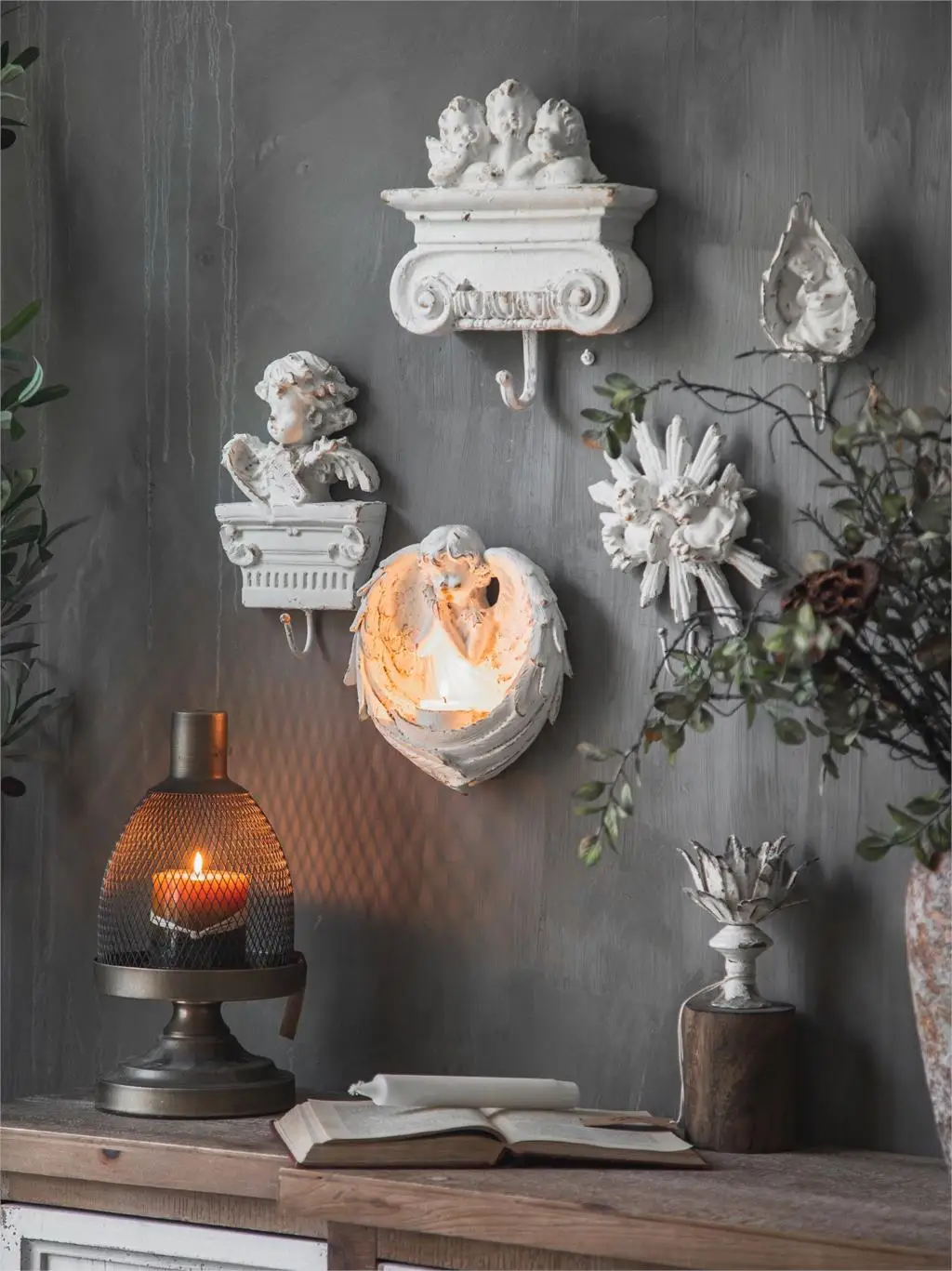 French Retro Angel Doll Statue Pendant Embossed Mural Hooks Decor Home Living Room Background Wall Hanging Candlestick Ornaments
French Retro Angel Doll Statue Pendant Embossed Mural Hooks Decor Home Living Room Background Wall Hanging Candlestick Ornaments