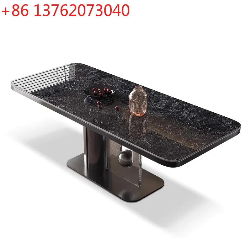 TTLight роскошный обеденный стол и стулья из каменной плиты, итальянская бытовая маленькая квартира, элитный простой прямоугольный роскошный камень
TTLight роскошный обеденный стол и стулья из каменной плиты, итальянская бытовая маленькая квартира, элитный простой прямоугольный роскошный камень