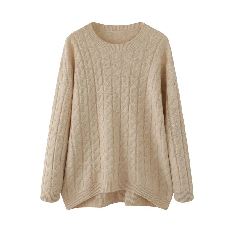 Women's 100% Cashmere Sweater Casual Solid Color Knit Pullover Thick Loose round Neck Twist Flower Blouse Shoulder Drop Top
Women's 100% Cashmere Sweater Casual Solid Color Knit Pullover Thick Loose round Neck Twist Flower Blouse Shoulder Drop Top