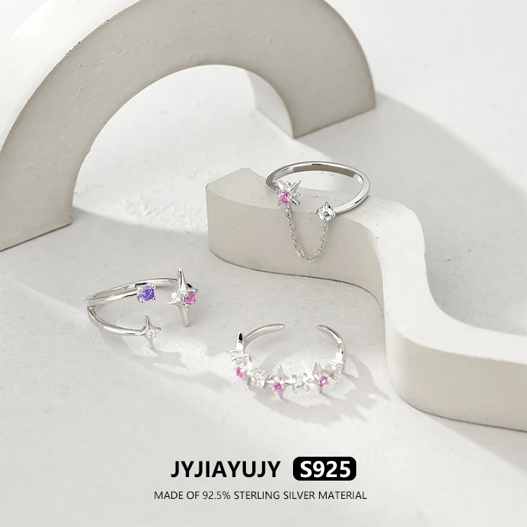 JYJIAYUJY 100% Whole Original Sterling Silver S925 Adjustable Ring Multiple Star Chain Types Fashion Jewelry Gift Daily JYR23
JYJIAYUJY 100% Whole Original Sterling Silver S925 Adjustable Ring Multiple Star Chain Types Fashion Jewelry Gift Daily JYR23