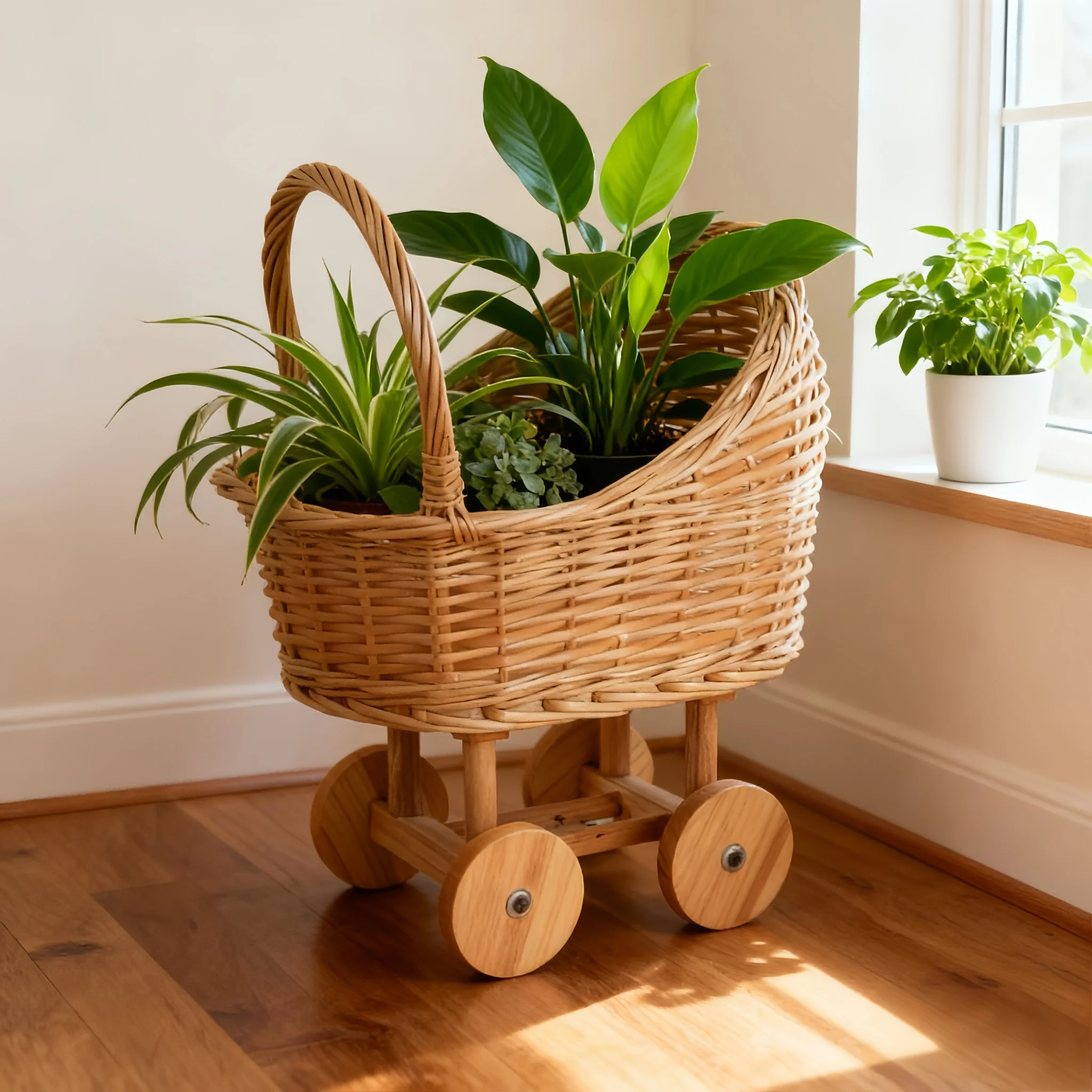A Trolley Storage Basket with A Wicker Design; Woven Basket; Plant Stand; Home Décor; Christmas Gift; Storage Organiser;
A Trolley Storage Basket with A Wicker Design; Woven Basket; Plant Stand; Home Décor; Christmas Gift; Storage Organiser;