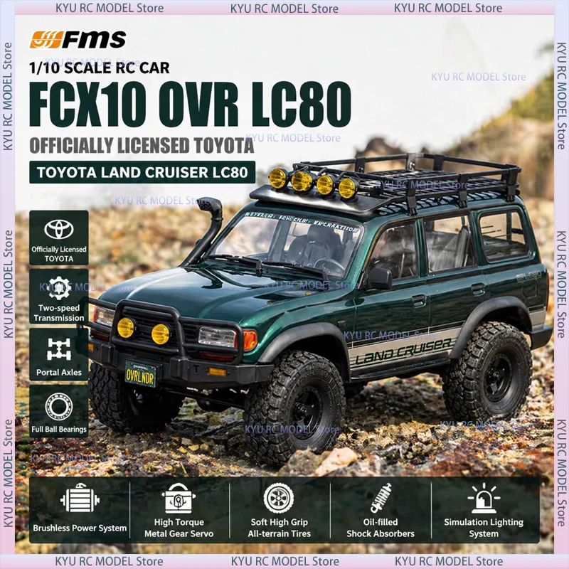 FMS FCX10 OVR LC80 1/10 RC Car Officially Licensed Toyota Brushless Motor Full Bearings All-Terrain Tires Off-Road Vehicle
FMS FCX10 OVR LC80 1/10 RC Car Officially Licensed Toyota Brushless Motor Full Bearings All-Terrain Tires Off-Road Vehicle