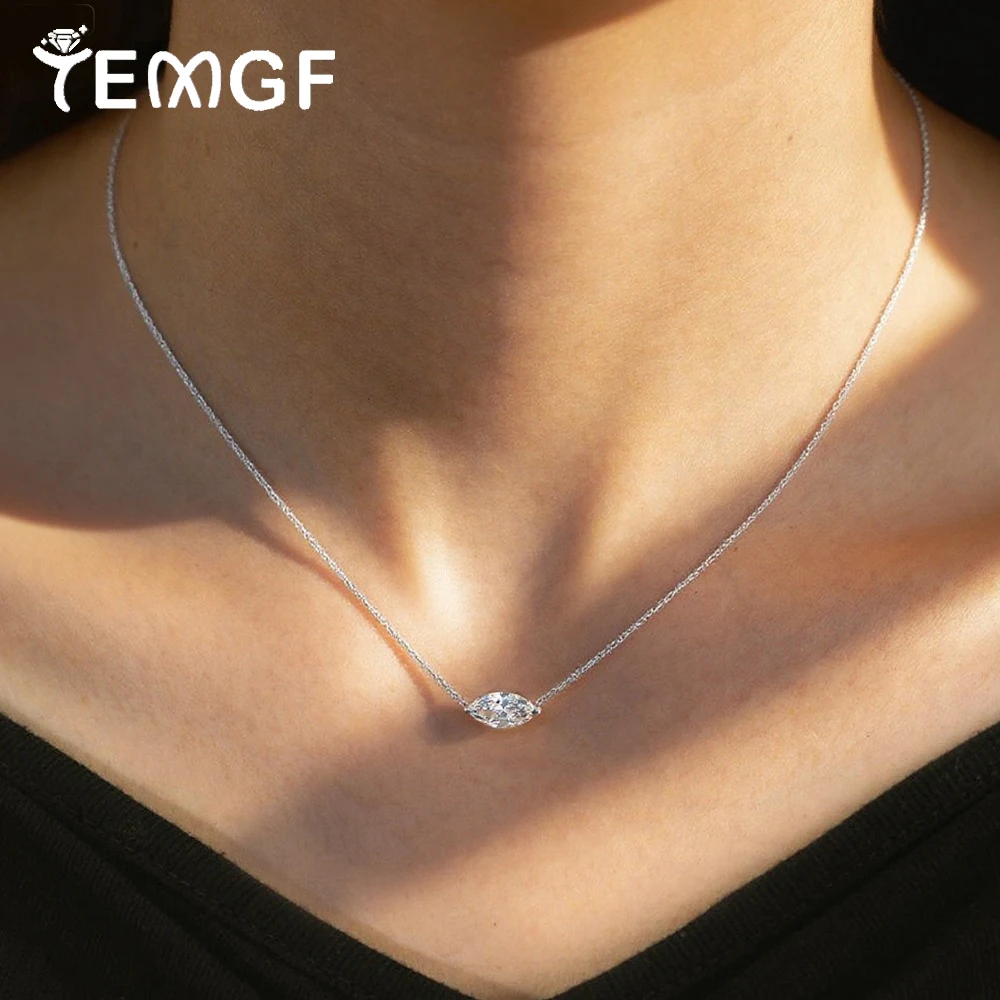TEMGF 1CT/2CT/3CT Moissanite Pendant Necklace for Women Gemstone Lab Diamond 925 Silver Plated Gold Shiny Neck Jewelry Certified
TEMGF 1CT/2CT/3CT Moissanite Pendant Necklace for Women Gemstone Lab Diamond 925 Silver Plated Gold Shiny Neck Jewelry Certified