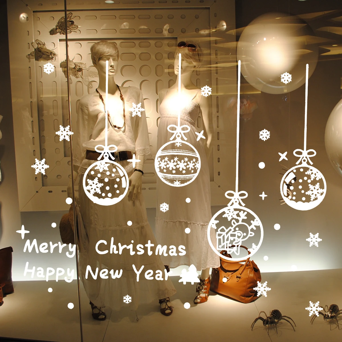Christmas Baubles Snowflake Stickers Self Adhesive Vinyl Wall Decals Reusable Window Stickers Smooth Surface Home Decor
Christmas Baubles Snowflake Stickers Self Adhesive Vinyl Wall Decals Reusable Window Stickers Smooth Surface Home Decor