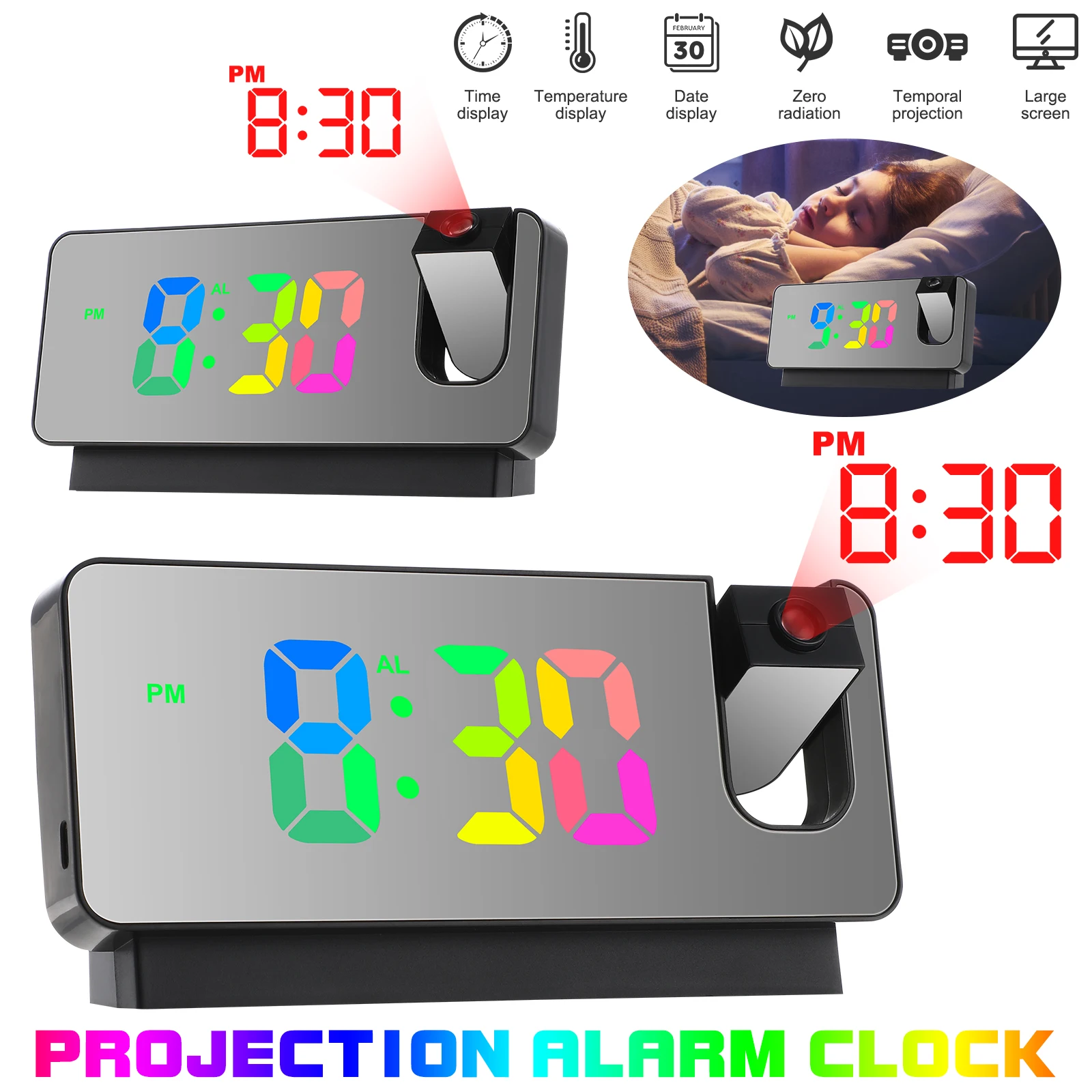 Digital Alarm Projection Led Plastic Temperature Projection Alarm Clock Small Display Silent Movement Real Time Bedroom Kid
Digital Alarm Projection Led Plastic Temperature Projection Alarm Clock Small Display Silent Movement Real Time Bedroom Kid