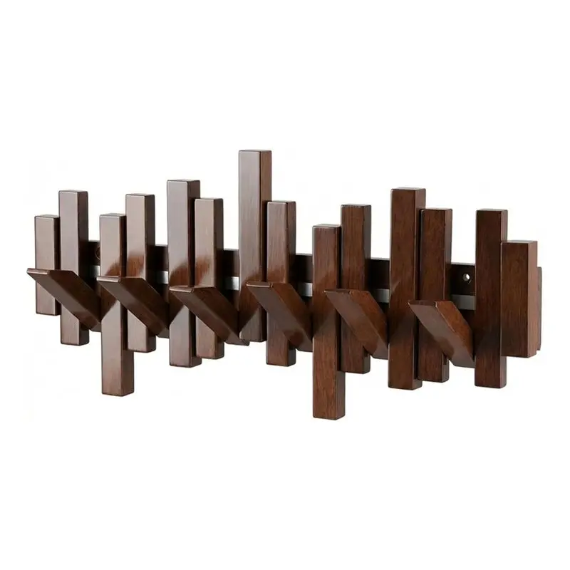 B14C Wooden Coat Rack Wall Mounted, 6 Flip Down Hooks Piano Style Modern Decorative Heavy Duty Organizer
B14C Wooden Coat Rack Wall Mounted, 6 Flip Down Hooks Piano Style Modern Decorative Heavy Duty Organizer