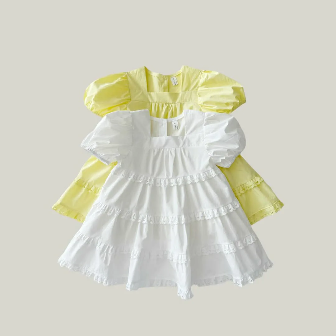 2026 Summer New Girls Puff Sleeve Square Neck Dress Solid Kids Sweet Lace Princess Dress Toddler Loose Dress Children Clothes
2026 Summer New Girls Puff Sleeve Square Neck Dress Solid Kids Sweet Lace Princess Dress Toddler Loose Dress Children Clothes
