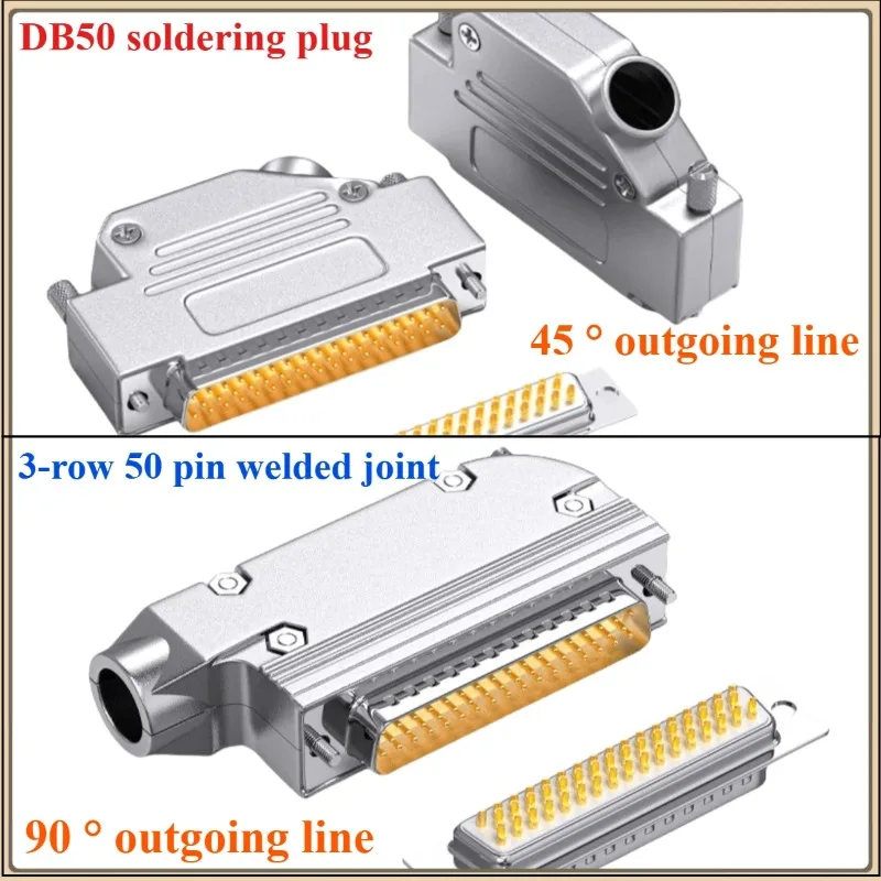 DB50 Welding Connector 45° 90° Degree Shell Gold-plated 50Pin Male Female Servo Plug Industrial Grade DB 50 Soldering Joint 1PCS
DB50 Welding Connector 45° 90° Degree Shell Gold-plated 50Pin Male Female Servo Plug Industrial Grade DB 50 Soldering Joint 1PCS