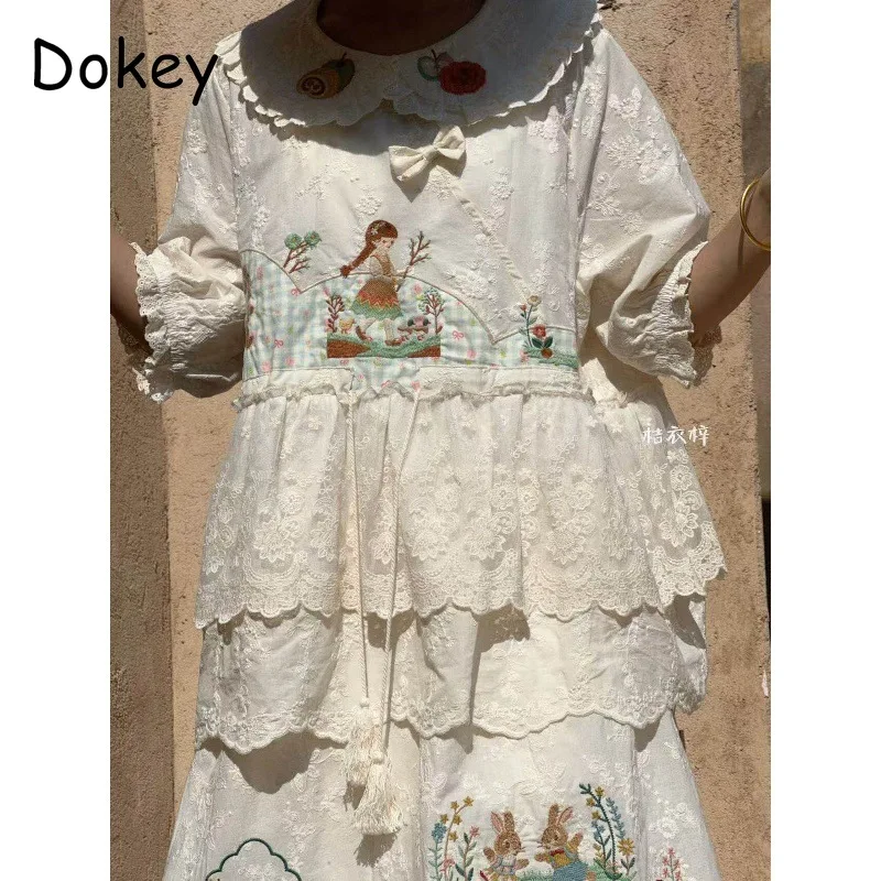 Mori Girl Peter Pan Collar Cotton Lolita Blouses Women Autumn Vintage Embroidery Kawaii long sleeve shirts Japanese Loose Tops
Mori Girl Peter Pan Collar Cotton Lolita Blouses Women Autumn Vintage Embroidery Kawaii long sleeve shirts Japanese Loose Tops