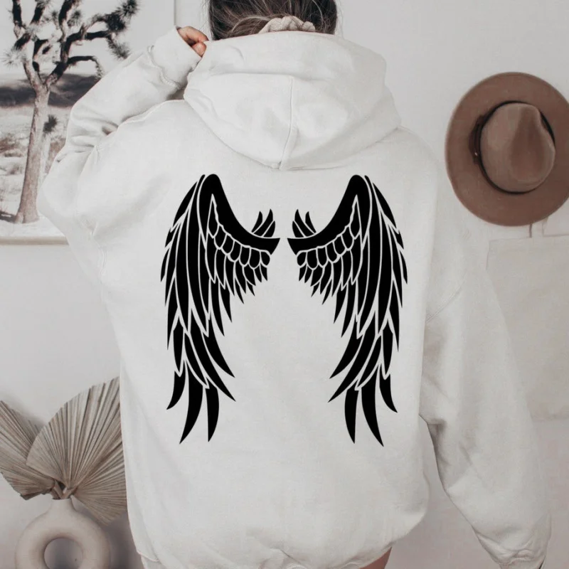Autumn and winter fashionable and cool cartoon wing pattern printed casual and comfortable long sleeved hooded sweatshirt
Autumn and winter fashionable and cool cartoon wing pattern printed casual and comfortable long sleeved hooded sweatshirt