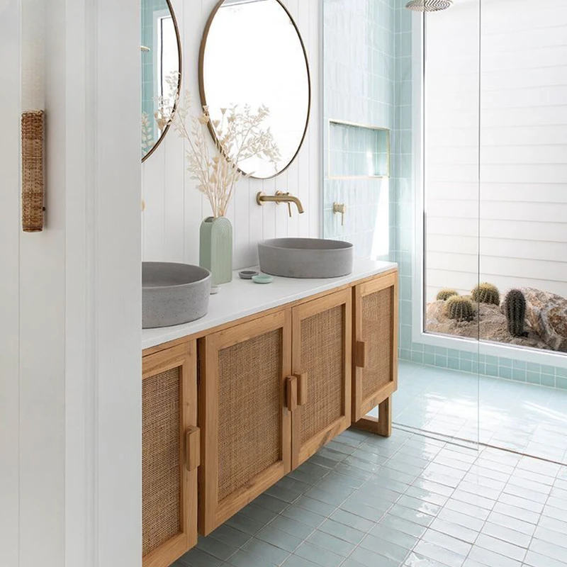 Solid wood Japanese floor standing bathroom cabinet, rock board, simple and beautiful Nordic bathroom sink
Solid wood Japanese floor standing bathroom cabinet, rock board, simple and beautiful Nordic bathroom sink