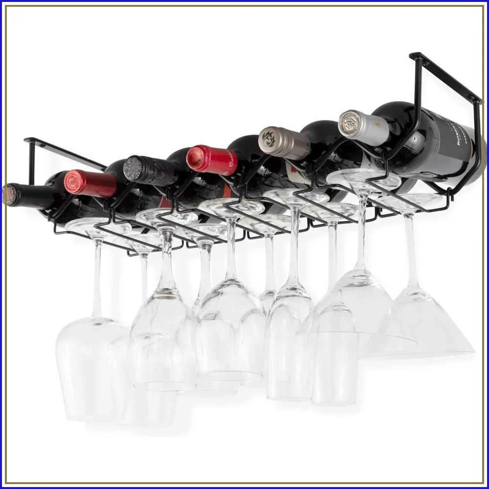 Under Cabinet Wine Rack & Glasses Holder, Kitchen Organization with 6 Bottle Organizer Metal
Under Cabinet Wine Rack & Glasses Holder, Kitchen Organization with 6 Bottle Organizer Metal