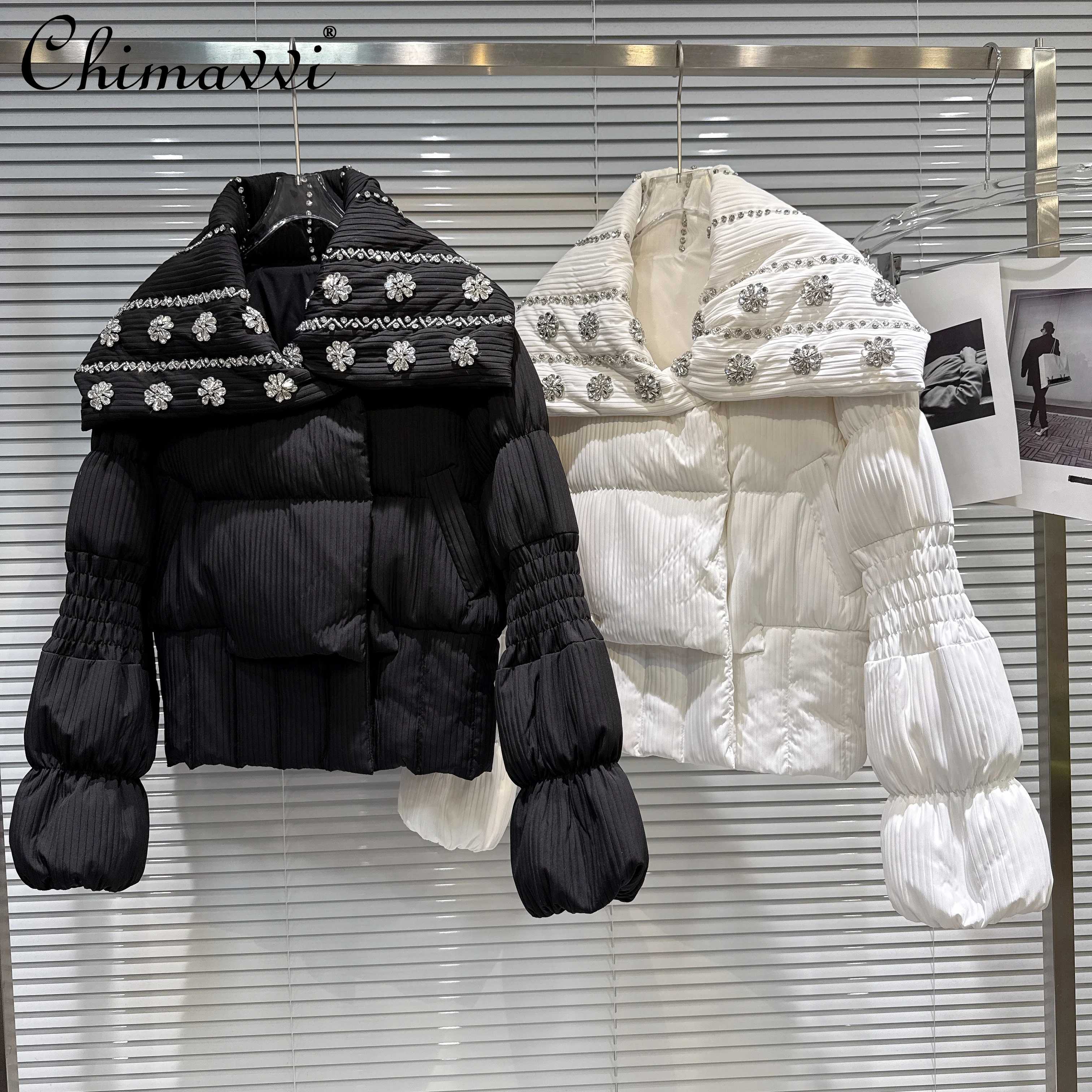 Французская элегантная мода, тяжелая промышленность, стразы, цветок, темно-синий воротник, рукав-фонарик, свободные теплые хлопковые пальто, женские зимние куртки
Французская элегантная мода, тяжелая промышленность, стразы, цветок, темно-синий воротник, рукав-фонарик, свободные теплые хлопковые пальто, женские зимние куртки