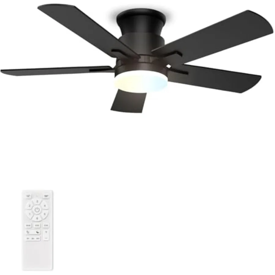 Flush Mount Ceiling Fans with Lights 42 Inch, Remote Control, 3CCT Dimmable, 6 Speeds, Noiseless Reversible DC Motor, Low Profi
Flush Mount Ceiling Fans with Lights 42 Inch, Remote Control, 3CCT Dimmable, 6 Speeds, Noiseless Reversible DC Motor, Low Profi