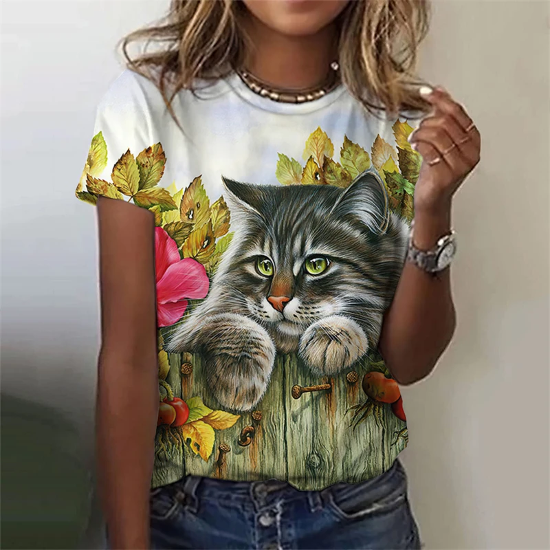 Funny Cat 3D Printed Women's T Shirts Summer Fashion Animal Print Short Sleeve Tees Girl Kawaii Y2k Top Clothes Female Clothing
Funny Cat 3D Printed Women's T Shirts Summer Fashion Animal Print Short Sleeve Tees Girl Kawaii Y2k Top Clothes Female Clothing