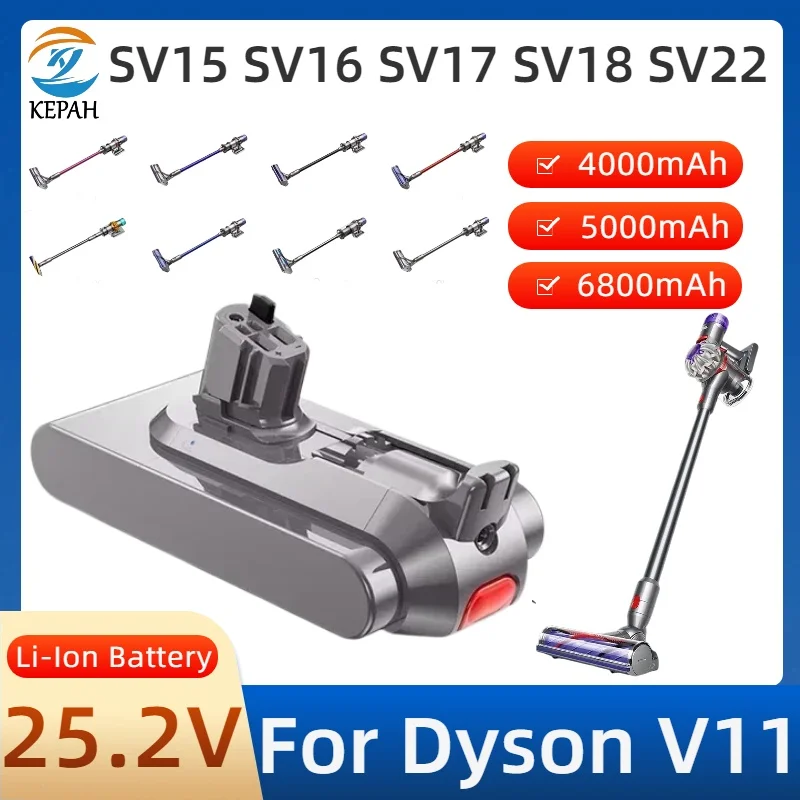 High Capacity 25.2V Vacuum Battery 5000mAh & 12800mAh Compatible with Dyson V11 Series SV15 SV16 SV17 SV18 SV22 All Models
High Capacity 25.2V Vacuum Battery 5000mAh & 12800mAh Compatible with Dyson V11 Series SV15 SV16 SV17 SV18 SV22 All Models