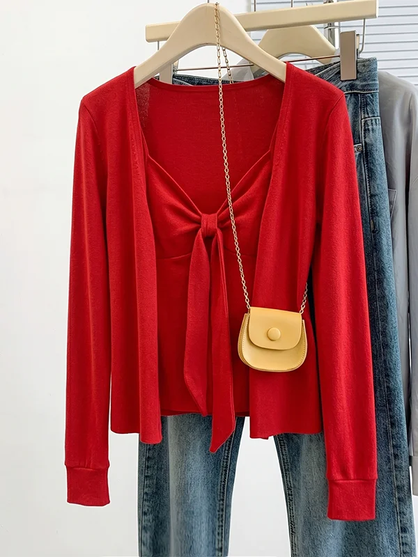 Summer 2026 plus Size Red Strap Vest Sun Protection Outerwear Cardigan Trendy Top Set for Plump Women Fashionable Commute Style
Summer 2026 plus Size Red Strap Vest Sun Protection Outerwear Cardigan Trendy Top Set for Plump Women Fashionable Commute Style