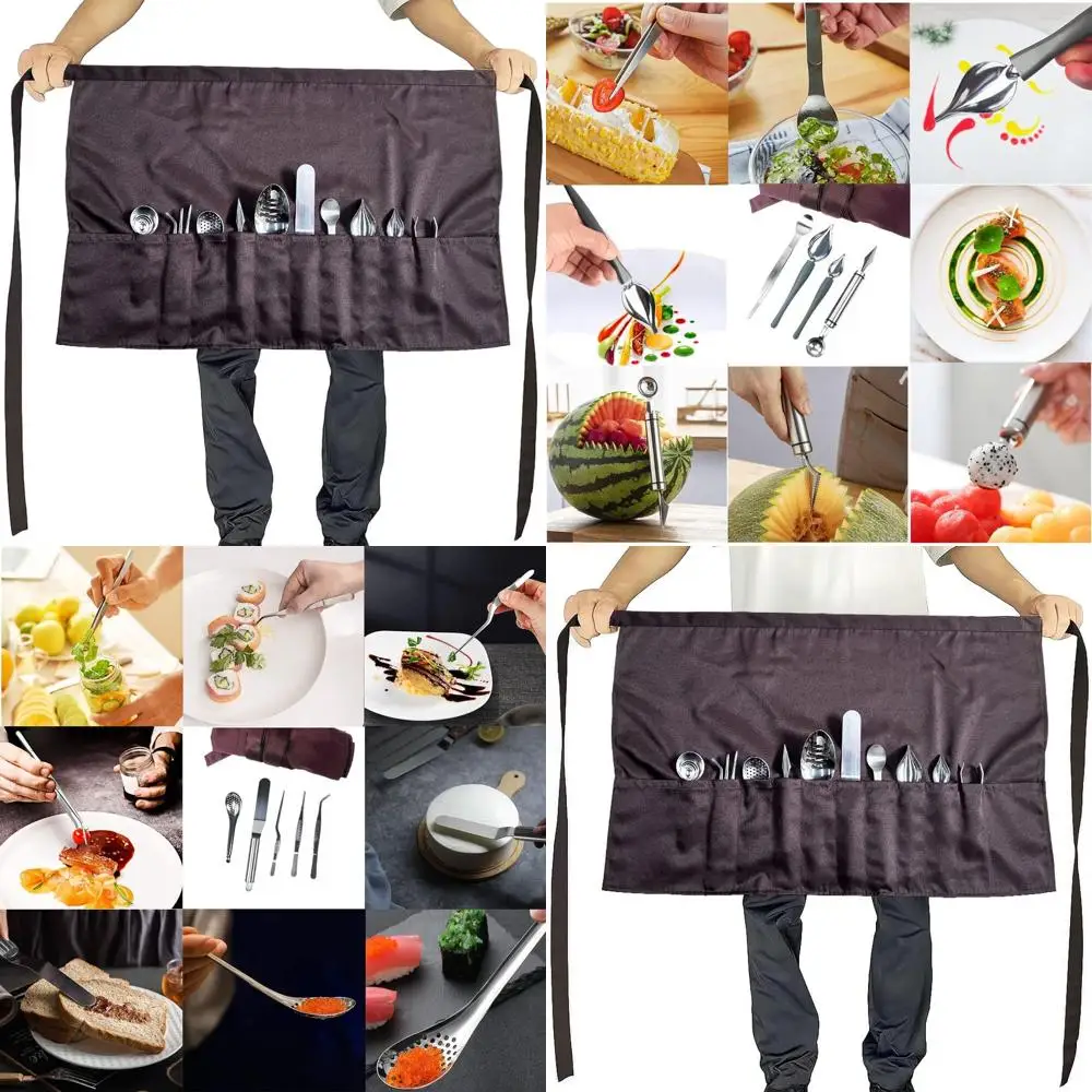 Кулинарный набор шеф-повара из 13 предметов с фартуком и инструментами из нержавеющей стали для художественной презентации еды
Кулинарный набор шеф-повара из 13 предметов с фартуком и инструментами из нержавеющей стали для художественной презентации еды