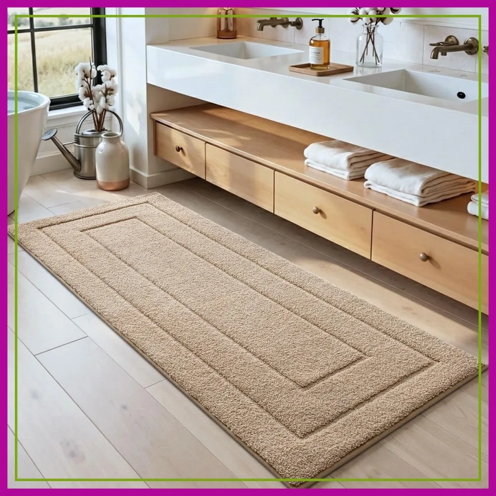Non Slip Bathroom Rug 72x24, Washable Extra Long Absorbent Bath Mat Runner for Shower Floor, Soft Microfiber with Rubber Backing, Beige
Non Slip Bathroom Rug 72x24, Washable Extra Long Absorbent Bath Mat Runner for Shower Floor, Soft Microfiber with Rubber Backing, Beige