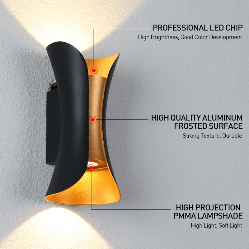 12W Aluminum LED Wall Lamp IP65 Waterproof Ourdoor Wall Lights Garden Porch Modern Indoor Nordic Sconce Lamp Decoration Lighting
12W Aluminum LED Wall Lamp IP65 Waterproof Ourdoor Wall Lights Garden Porch Modern Indoor Nordic Sconce Lamp Decoration Lighting