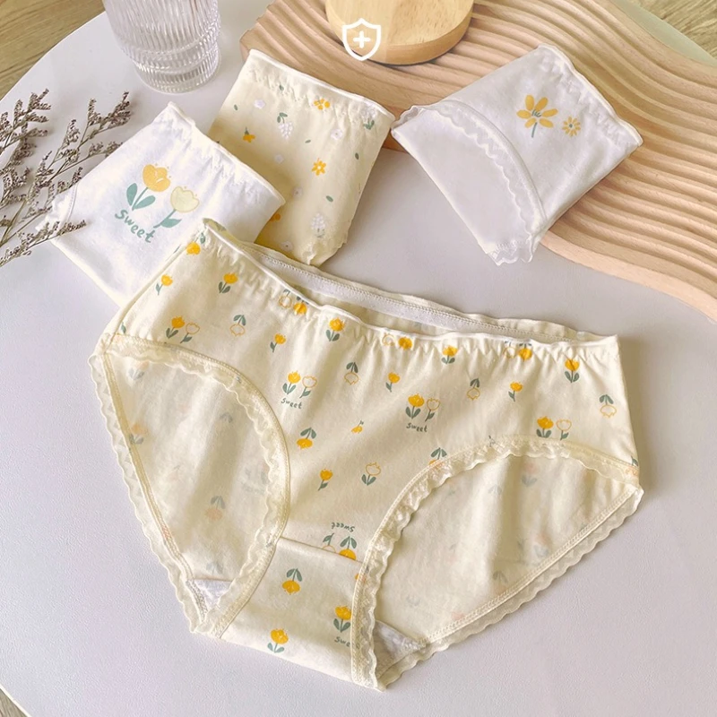Japanese Student Underwear Women's 40S Cotton Panties Pastoral Print Sweet Girl Briefs Ladies Sexy Lingerie Female Underpants
Japanese Student Underwear Women's 40S Cotton Panties Pastoral Print Sweet Girl Briefs Ladies Sexy Lingerie Female Underpants