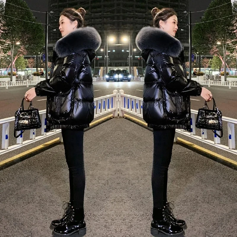 2025 Winter Fashion New Warm Down Cotton Jacket Women's Clothes Glossy Fur collar Thicken Parka Short Down Coat Female Trend
2025 Winter Fashion New Warm Down Cotton Jacket Women's Clothes Glossy Fur collar Thicken Parka Short Down Coat Female Trend