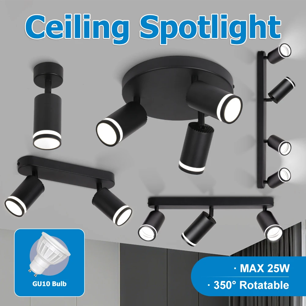 GU10 Ceiling Light Replaceable Bulb Ceiling Spotlight 110-220V Dining Room Background Decoration Lampshade Adjustable Lamp
GU10 Ceiling Light Replaceable Bulb Ceiling Spotlight 110-220V Dining Room Background Decoration Lampshade Adjustable Lamp