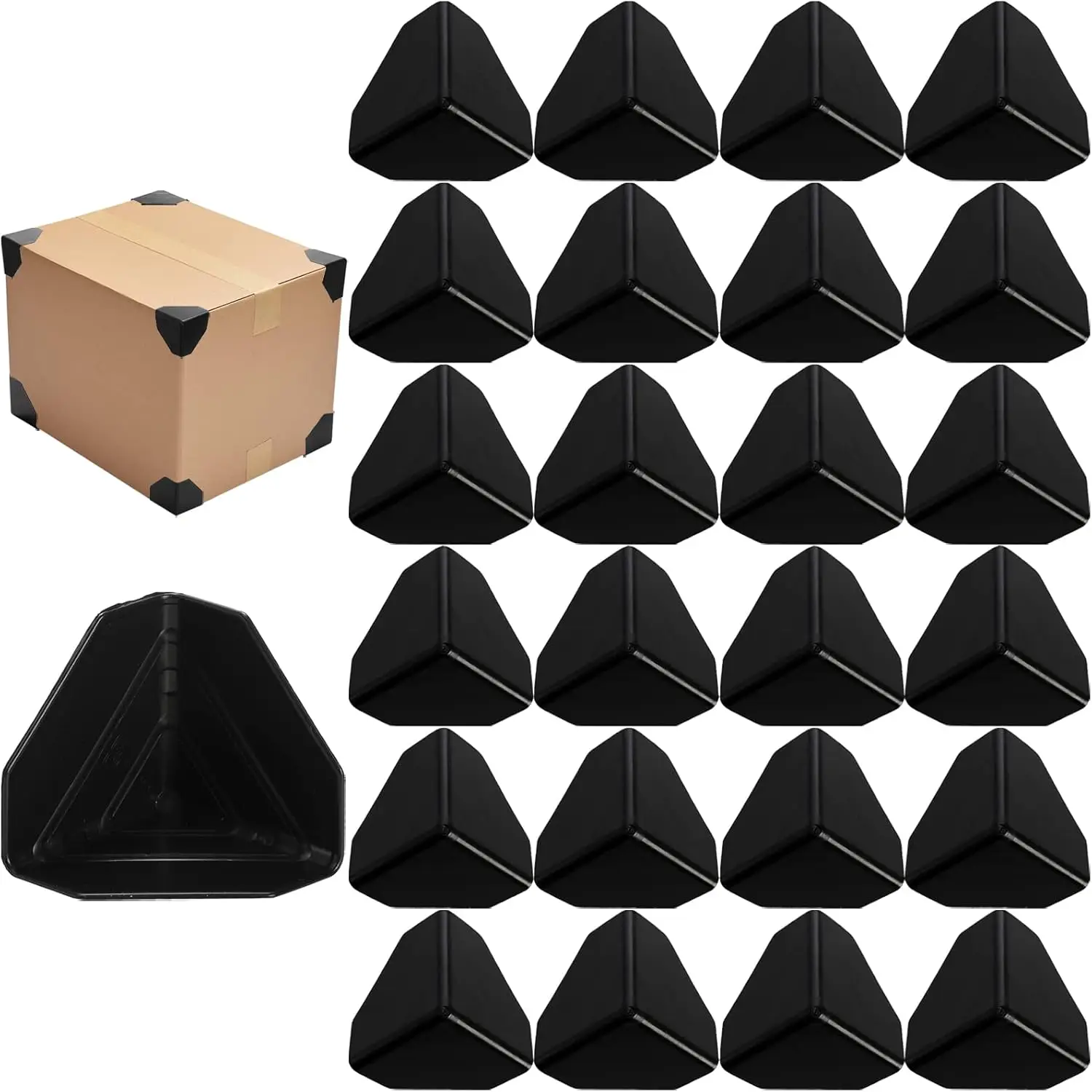 200 Pcs Heavy Duty Plastic Shipping Box Corner Protectors, Black, 2.4'' L x W x H for Carton and Panel Packaging
200 Pcs Heavy Duty Plastic Shipping Box Corner Protectors, Black, 2.4'' L x W x H for Carton and Panel Packaging
