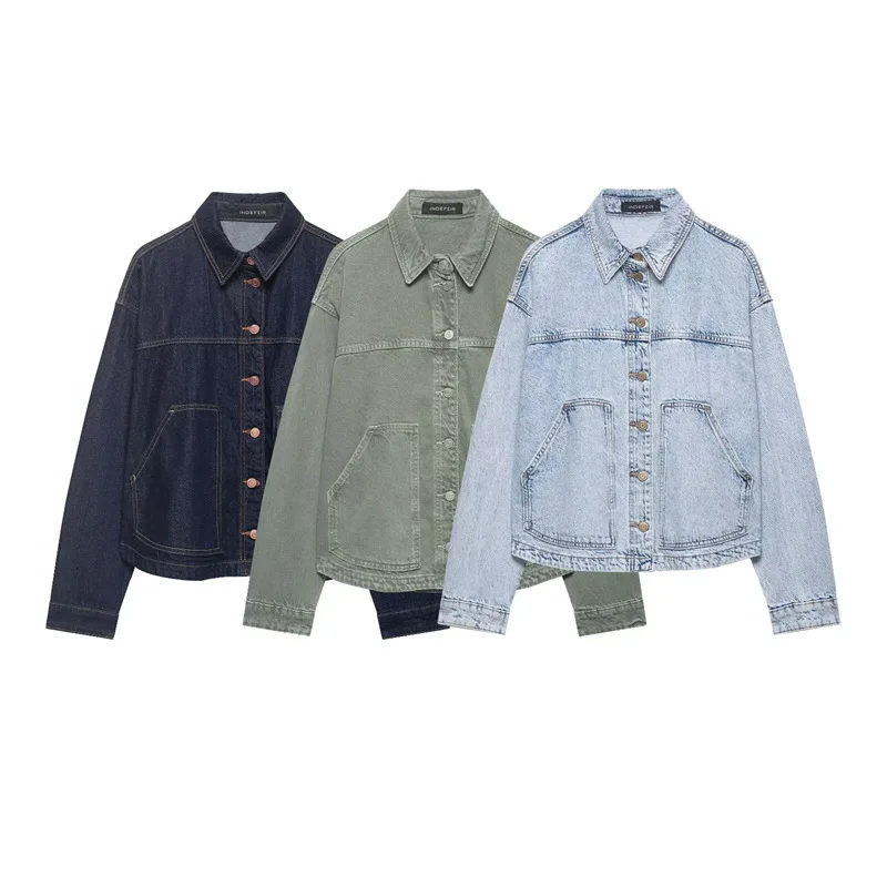 Withered Fashionable Temperament Women's Long Sleeved Lapel Denim Jacket Jacket For Women Jacket Woman Clothes Tops
Withered Fashionable Temperament Women's Long Sleeved Lapel Denim Jacket Jacket For Women Jacket Woman Clothes Tops