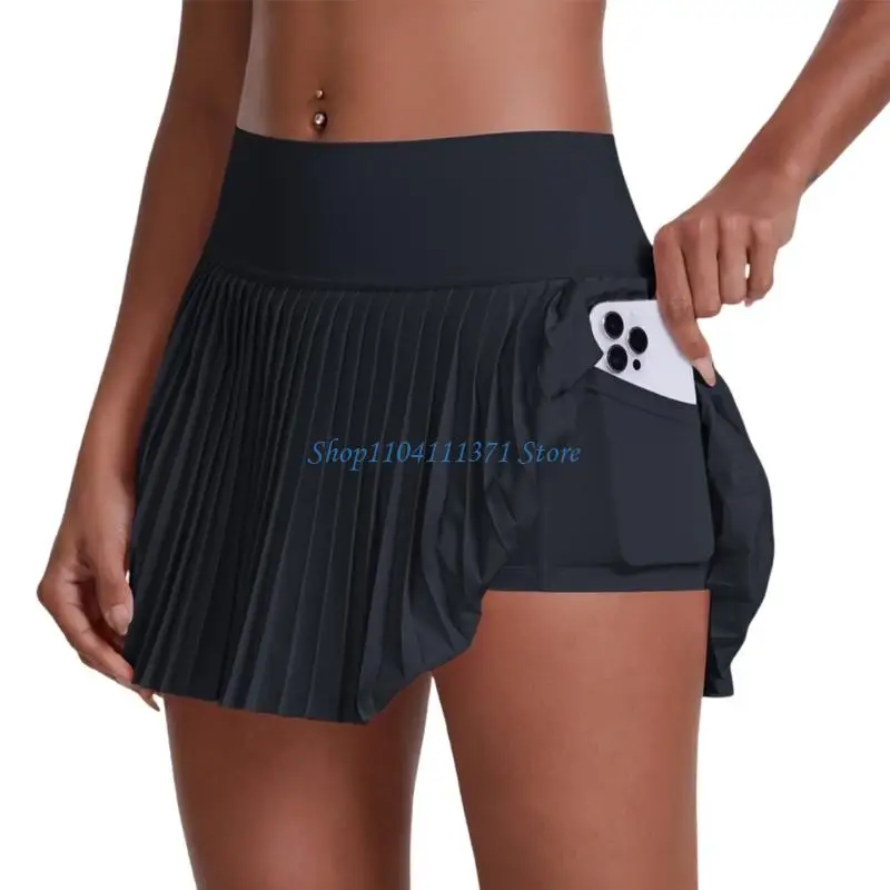 P9FC Women Pleated Tennis Skirt High Waist Athletic Skorts Skirt With Shorts Pocket 8 Sb27af055cf3c4863b8705587a91247bdO