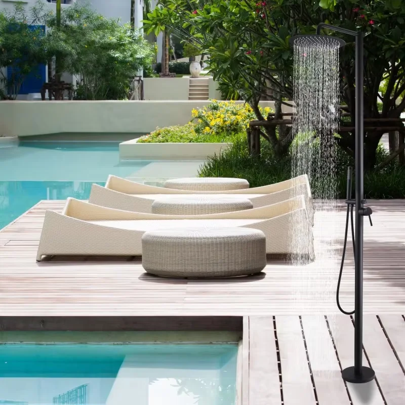 Freestanding Outdoor Shower Stainless Steel Swimming Pool Shower Brushed Gold Rainfall Beach Poolside Garden Shower Column Set
Freestanding Outdoor Shower Stainless Steel Swimming Pool Shower Brushed Gold Rainfall Beach Poolside Garden Shower Column Set
