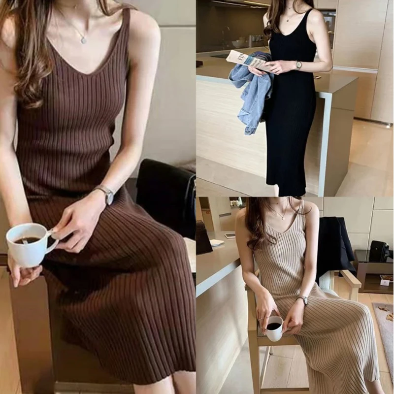 Spring Autumn V-Neck Elastic Knit Long Dresses Women 2024 Elegant Chic Soft Lady Hollowing Sweater Dresses Femme New
Spring Autumn V-Neck Elastic Knit Long Dresses Women 2024 Elegant Chic Soft Lady Hollowing Sweater Dresses Femme New