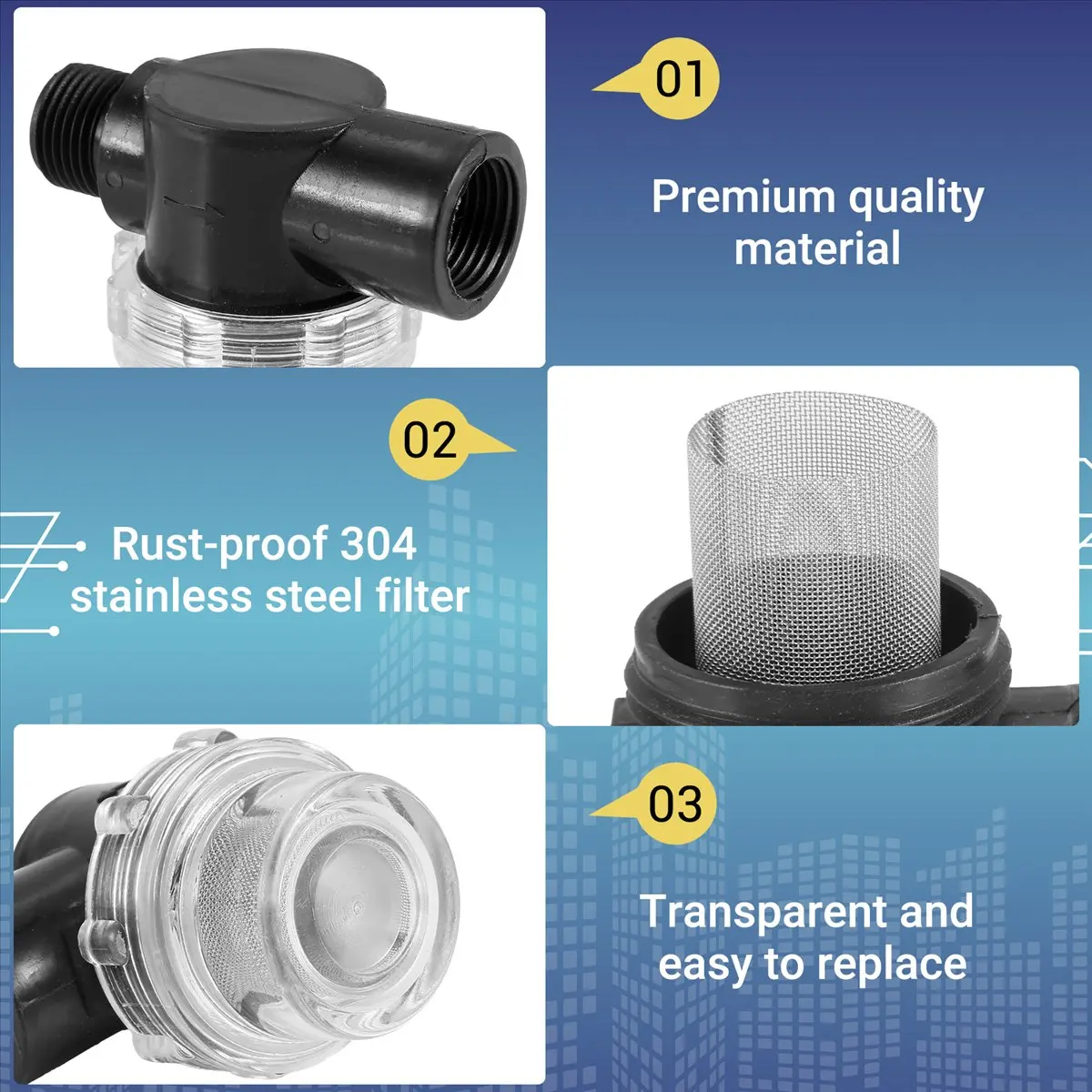 ~PERFECT}Water Pump Strainer Filter, RV Replacement 1/2 Inch Twist-on Pipe Strainer Compatible with or Pumps
~PERFECT}Water Pump Strainer Filter, RV Replacement 1/2 Inch Twist-on Pipe Strainer Compatible with or Pumps