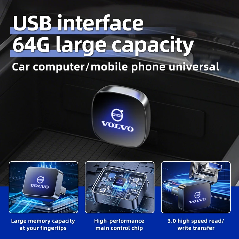 32/64GB Car Mounted USB Drive Driving Recorder Storage Suitable Type-C/USB Car Stickers For Volvo AWD C30 C70 S60 XC60 XC90
32/64GB Car Mounted USB Drive Driving Recorder Storage Suitable Type-C/USB Car Stickers For Volvo AWD C30 C70 S60 XC60 XC90