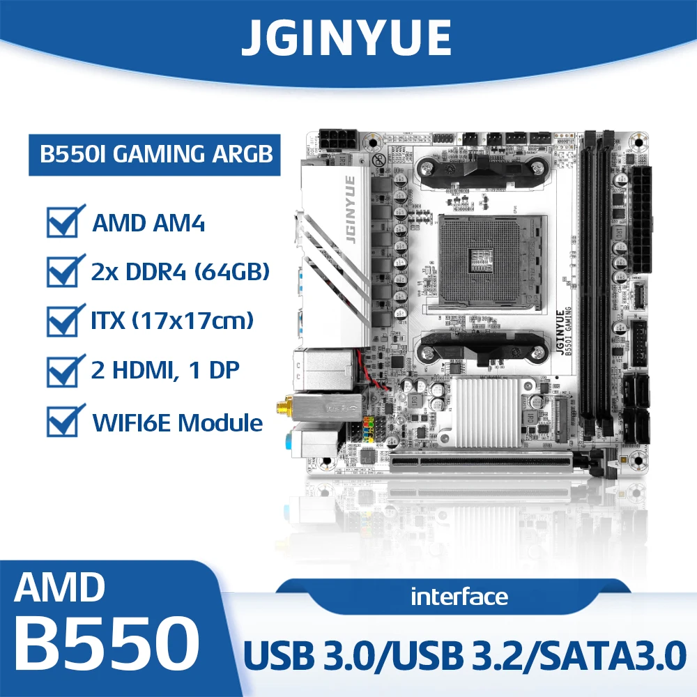 B550I GAMING Motherboard with WIFI6E Module, AMD Ryzen 4000 and 5000 series, 2 DDR4 Slots 64G (32G x2)
B550I GAMING Motherboard with WIFI6E Module, AMD Ryzen 4000 and 5000 series, 2 DDR4 Slots 64G (32G x2)