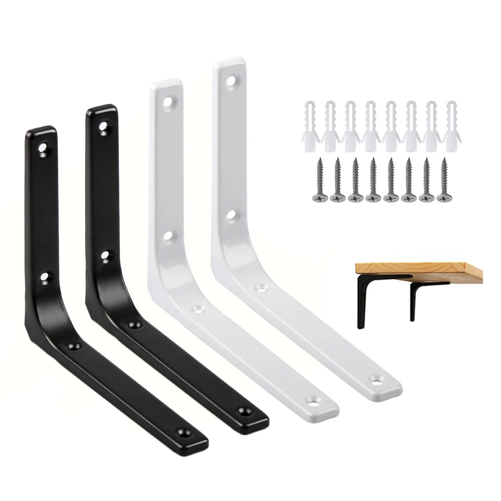 2Pcs Heavy-Duty Iron L-Shaped Shelf Brackets Right Angle Corner Supports for Wall Mounted Furniture Bracket Support Hardware
2Pcs Heavy-Duty Iron L-Shaped Shelf Brackets Right Angle Corner Supports for Wall Mounted Furniture Bracket Support Hardware