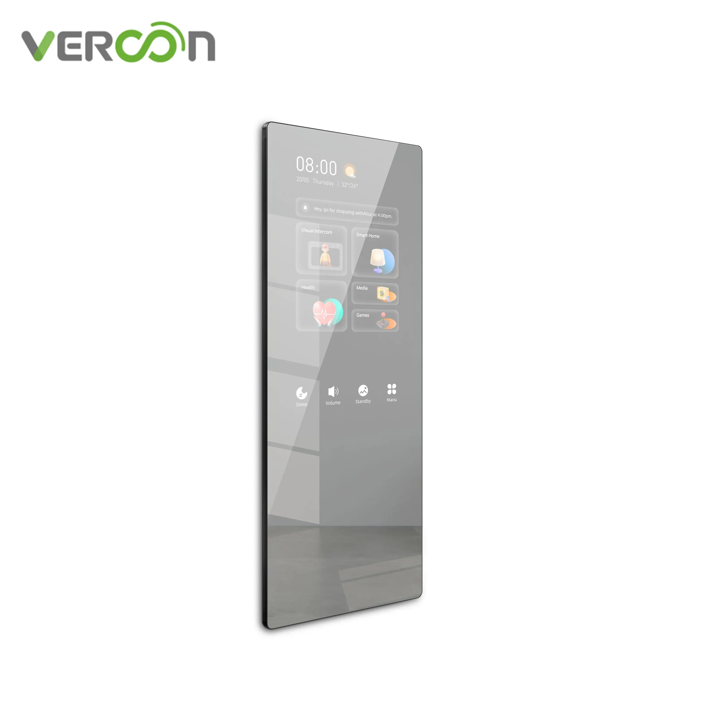 Vercon Interactive Smart Full Length Standing Dressing 3D AR Virtual Fitting Room Mirror with spotify Music Smart Scale
Vercon Interactive Smart Full Length Standing Dressing 3D AR Virtual Fitting Room Mirror with spotify Music Smart Scale