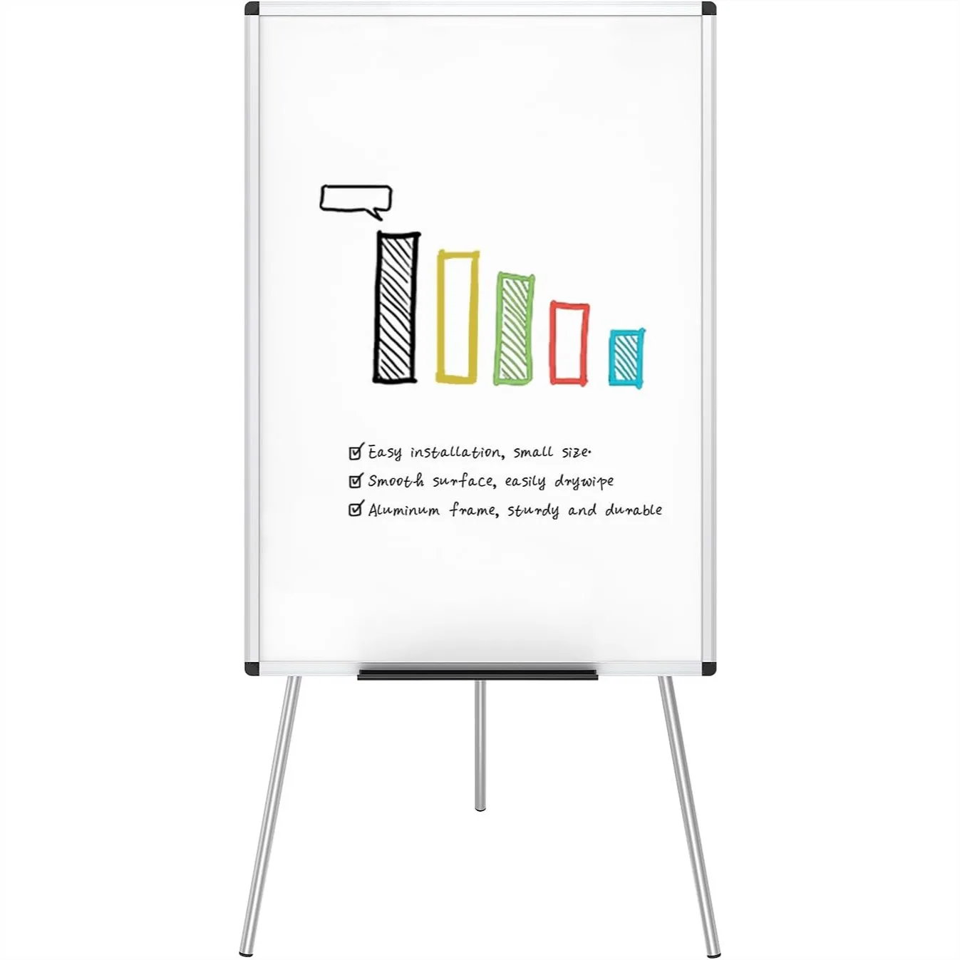 Portable Whiteboard Easel 36x24 Inches, Height Adjustable Dry Erase Board with Pen Tray for Home School Office
Portable Whiteboard Easel 36x24 Inches, Height Adjustable Dry Erase Board with Pen Tray for Home School Office