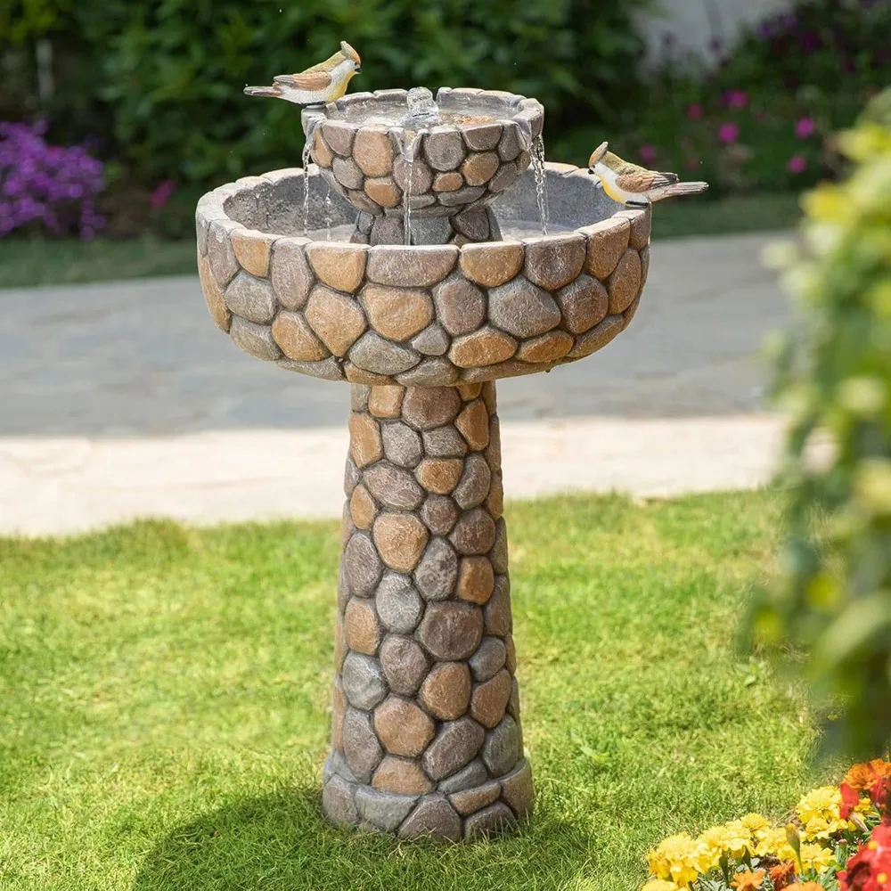 2-Tier Stone Like Outdoor Water Fountain with Birds, Bird Bath Outdoor Waterfall Fountain Decor, Freestanding Water Fountains w
2-Tier Stone Like Outdoor Water Fountain with Birds, Bird Bath Outdoor Waterfall Fountain Decor, Freestanding Water Fountains w