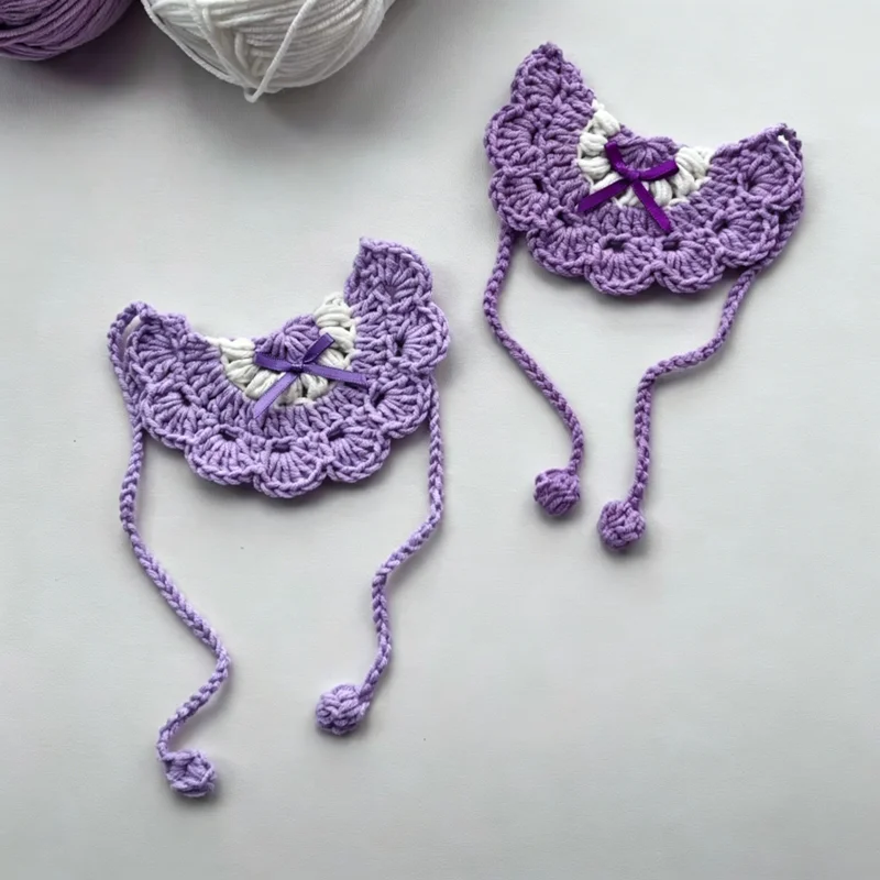 Custom Name Purple Crochet Pet Collar, Personalized Handmade Knit Neckwear for Cats & Small Dogs, Adjustable Bow Bib
Custom Name Purple Crochet Pet Collar, Personalized Handmade Knit Neckwear for Cats & Small Dogs, Adjustable Bow Bib