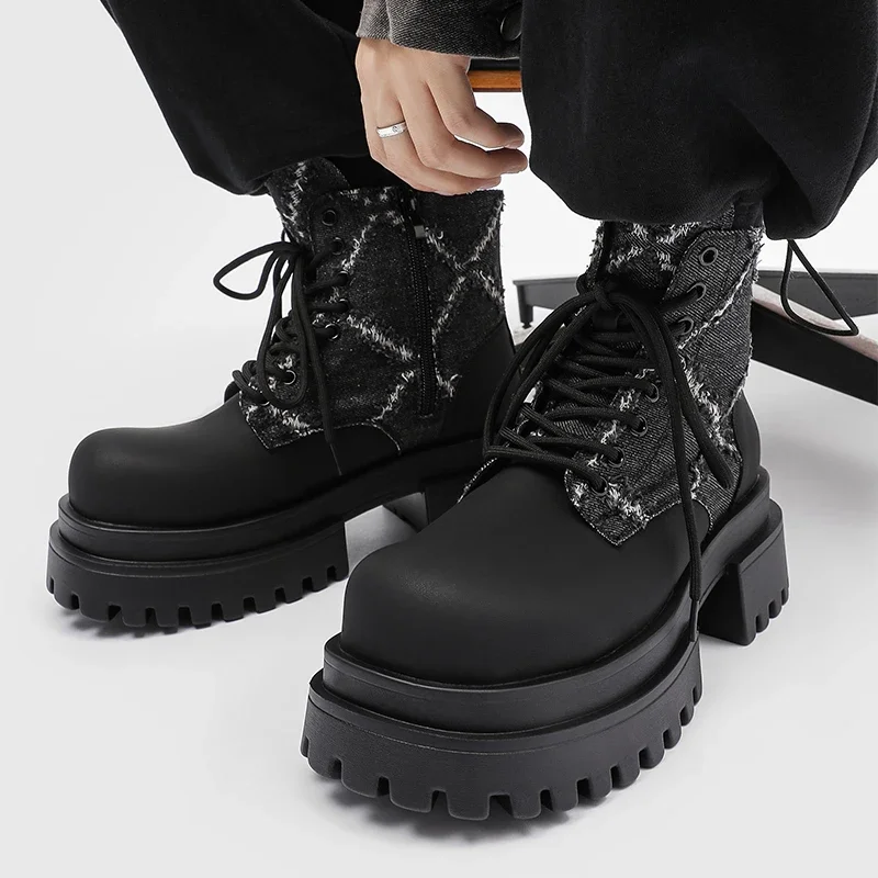 Men's Personalized 2025 Spring New British Style Shoes Niche Design Thick-soled Retro High-top Locomotive Hiking Short Boots
Men's Personalized 2025 Spring New British Style Shoes Niche Design Thick-soled Retro High-top Locomotive Hiking Short Boots