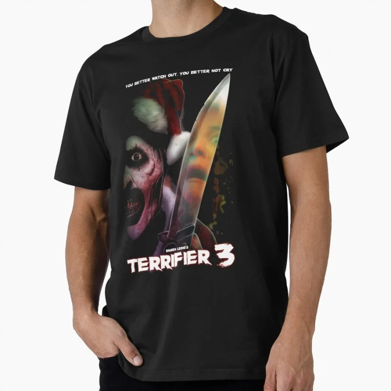 Terrifier 3 Movie Retro Art the clown killer Gift t shirt Men's 100% cotton print O-Neck Short Sleeve Graphic clothes S-6XL
Terrifier 3 Movie Retro Art the clown killer Gift t shirt Men's 100% cotton print O-Neck Short Sleeve Graphic clothes S-6XL