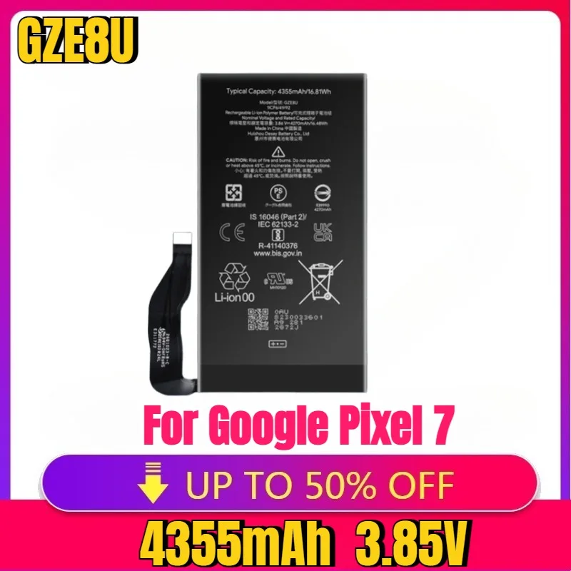 New High Quality Mobile Phone Replacement Battery GZE8U GMF5Z for Google Pixel 7 / 7 Pro Bateria Capacity 4355mAh 5000 MAh
New High Quality Mobile Phone Replacement Battery GZE8U GMF5Z for Google Pixel 7 / 7 Pro Bateria Capacity 4355mAh 5000 MAh