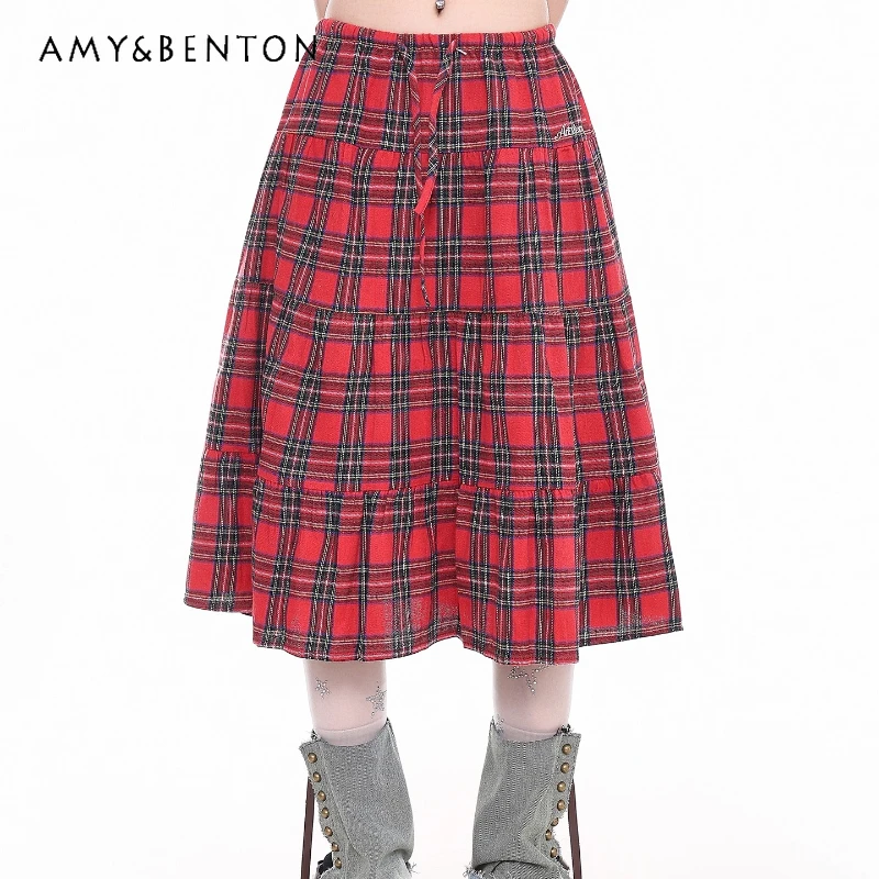 Женская юбка трапециевидной формы в красную клетку в американском стиле ретро, осень-зима 2021, новые утягивающие универсальные свободные юбки средней длины Y2k, женские юбки-торты
Женская юбка трапециевидной формы в красную клетку в американском стиле ретро, осень-зима 2021, новые утягивающие универсальные свободные юбки средней длины Y2k, женские юбки-торты