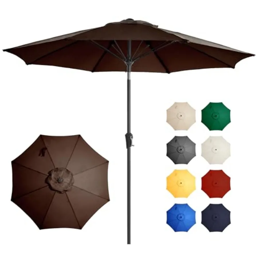9FT Large Outdoor Patio Umbrella Market Table Umbrella-UV Resistant, Easy Push Button Tilt and Crank, 8 Sturdy Fiberglass Ribs
9FT Large Outdoor Patio Umbrella Market Table Umbrella-UV Resistant, Easy Push Button Tilt and Crank, 8 Sturdy Fiberglass Ribs