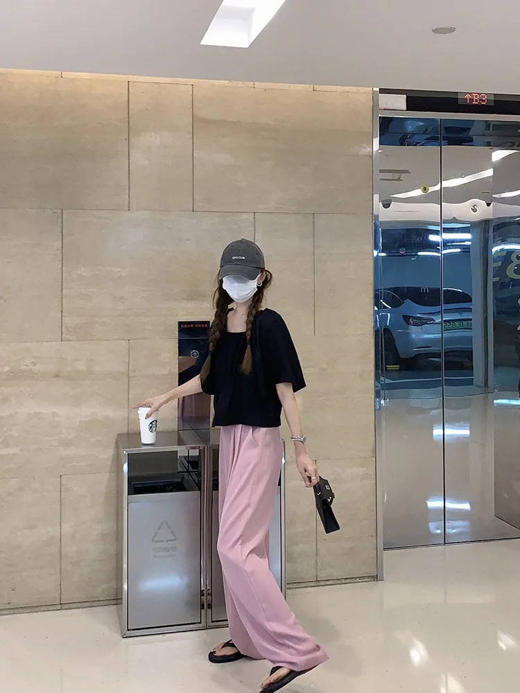 Белые широкие брюки для похудения в светло-розовом цвете, повседневные хлопковые брюки для женщин, летняя коллекция для работы и отдыха
Белые широкие брюки для похудения в светло-розовом цвете, повседневные хлопковые брюки для женщин, летняя коллекция для работы и отдыха