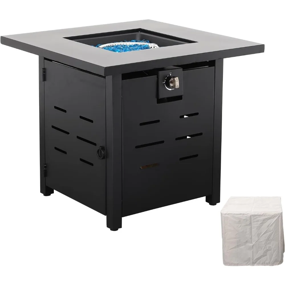 Fire Pit 28 Inch Outdoor Fire Pit 50000 BTU Square Gas Fire Table with Steel Lid Blue Crystal Beads and Waterproof Cover
Fire Pit 28 Inch Outdoor Fire Pit 50000 BTU Square Gas Fire Table with Steel Lid Blue Crystal Beads and Waterproof Cover
