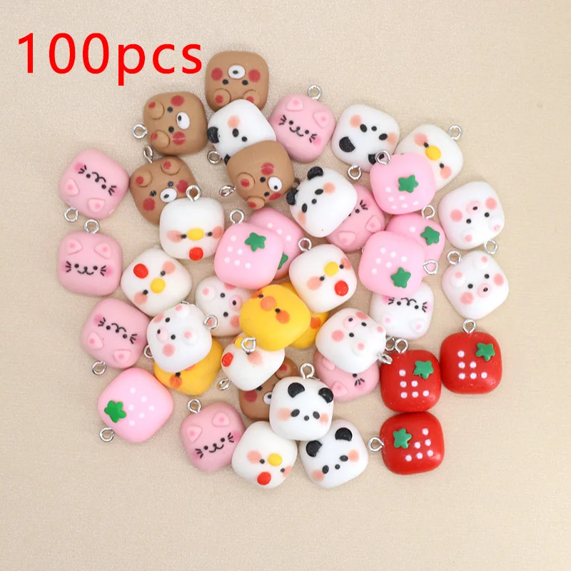 Wholesale 100pcs/Pack Square Bread Resin Charms Bulk Cat Panda Bear Cartoon Pendant For Earring Keychain Diy Jewelry Making
Wholesale 100pcs/Pack Square Bread Resin Charms Bulk Cat Panda Bear Cartoon Pendant For Earring Keychain Diy Jewelry Making