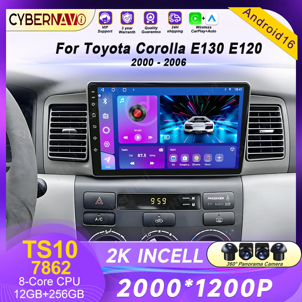 Автомобильный радиоприемник, мультимедийный плеер для Toyota Corolla E120 E130 2000-2004, Android, GPS-навигация, стерео головное устройство Carplay No 2 DIN DIN
Автомобильный радиоприемник, мультимедийный плеер для Toyota Corolla E120 E130 2000-2004, Android, GPS-навигация, стерео головное устройство Carplay No 2 DIN DIN