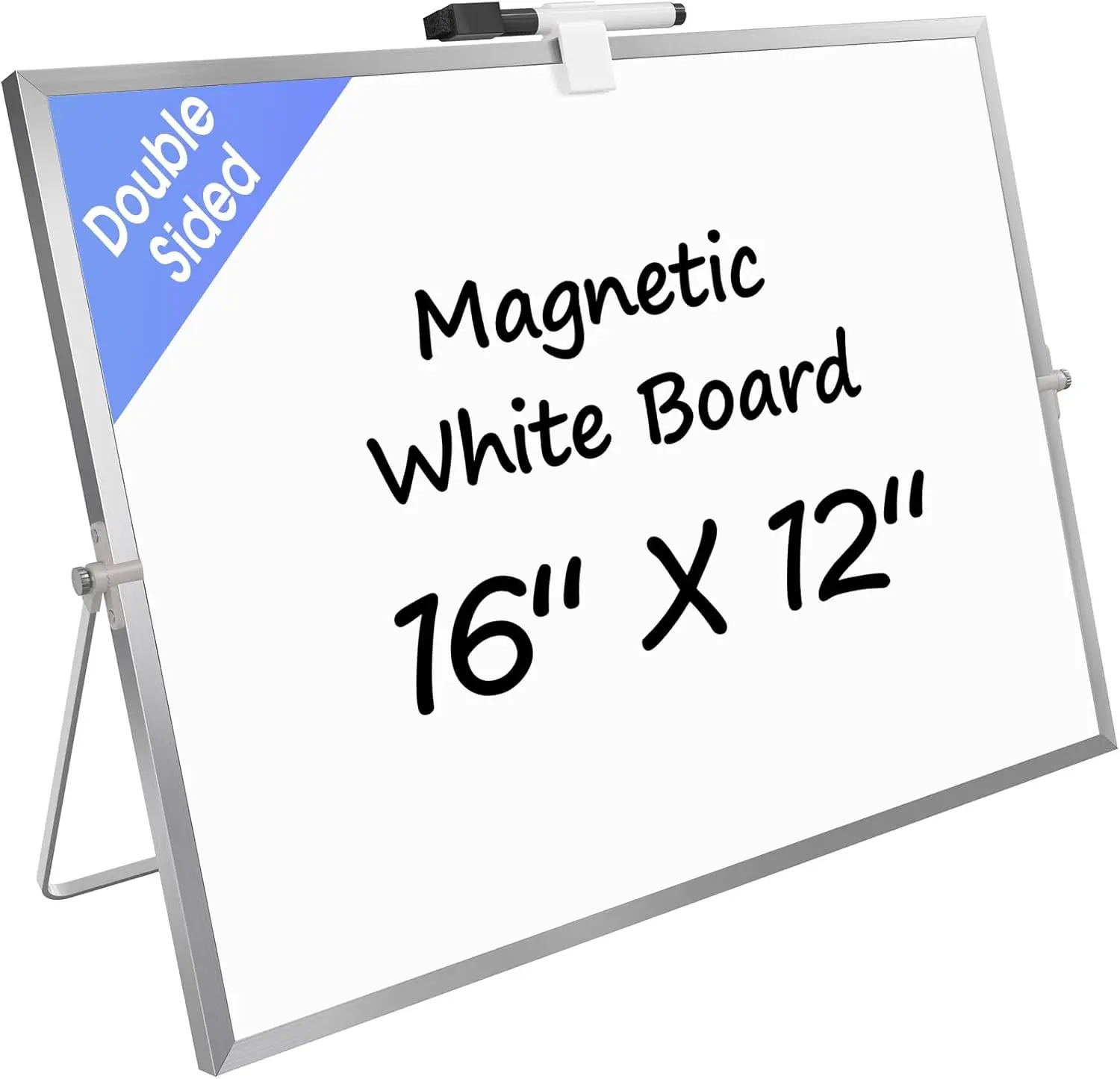 Desktop Dry Erase Board 16" x 12" - Double-Sided Adjustable Whiteboard with Stand for Office, Home, Study
Desktop Dry Erase Board 16" x 12" - Double-Sided Adjustable Whiteboard with Stand for Office, Home, Study